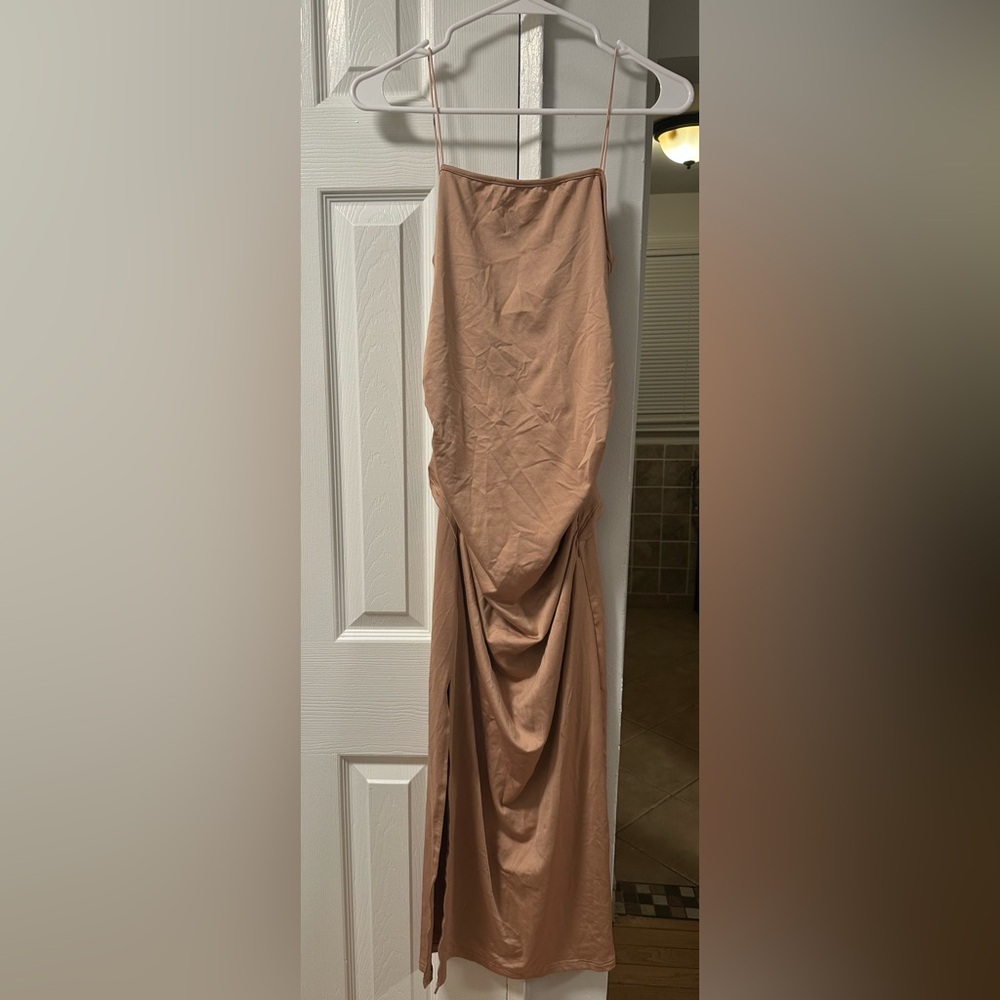 SHEIN Champagne Dress with front split